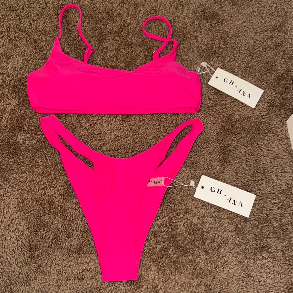 Vibrant Pink Bikini Set for Swim